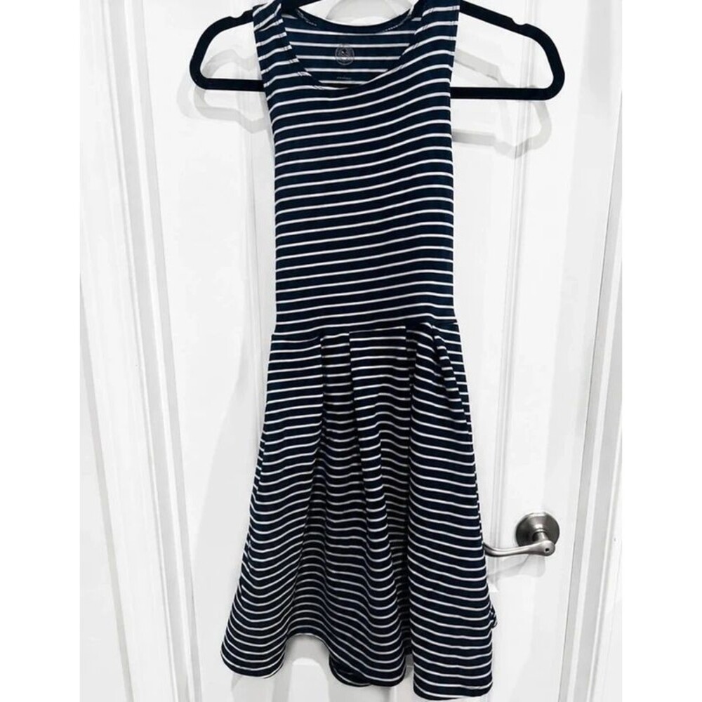 SO Navy & White Striped Fit & Flare Dress Size Large Sleeveless